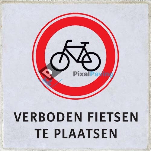 PixalPaving stoeptegel bedrukken - verboden fietsen te plaatsen