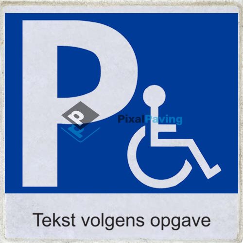 PixalPaving - stoeptegel bedrukken parkeerplaats minder validen met eigen tekst